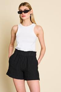 JAN N JUNE JAN 'N JUNE Damen vegan Leinen Shorts Tournai Schwarz