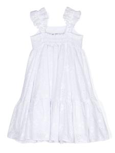 Monnalisa Jurk met broderie anglaise - Wit