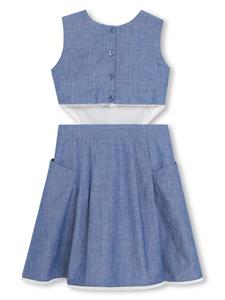 chloékids Chloé Kids Blousejurk met geborduurd logo - Blauw