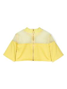 elisabettafranchilamiabambina Elisabetta Franchi La Mia Bambina Cropped top met logopatch - Geel