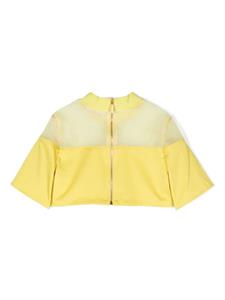 Elisabetta Franchi La Mia Bambina logo-appliqué cropped top - Geel