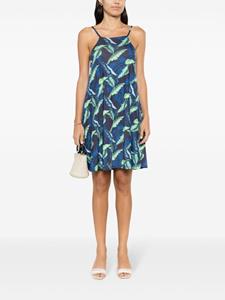 lygia&nanny Lygia & Nanny Isis mini-jurk met bladprint - Blauw