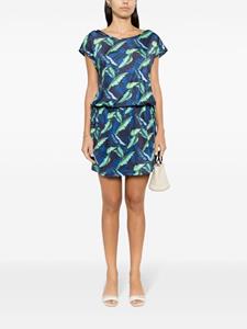 lygia&nanny Lygia & Nanny Shiva mini-jurk met botanische print - Blauw