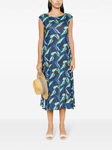 lygia&nanny Lygia & Nanny Midi-jurk met ruches - Blauw