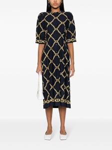 TWINSET Jurk met kettingprint - Blauw
