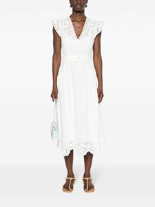 TWINSET Linnen midi-jurk - Wit