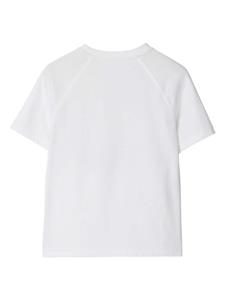 burberrykids Burberry Kids Katoenen T-shirt met print - Wit