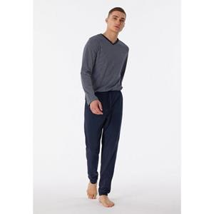 Schiesser Schiesser Pyjama Long nightblue 180258 48/S