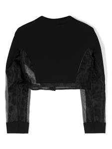 elisabettafranchilamiabambina Elisabetta Franchi La Mia Bambina Cropped shirt met vlakken - Zwart