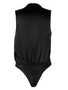 Maison Close Zijden body met V-hals - Zwart