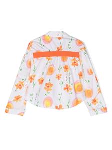 marnikids Marni Kids Shirtjack met bloemenprint - Wit