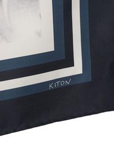 Kiton Sjaal met dierenprint - Blauw
