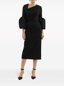 rebeccavallance Rebecca Vallance Midi-jurk met pofmouwen - Zwart