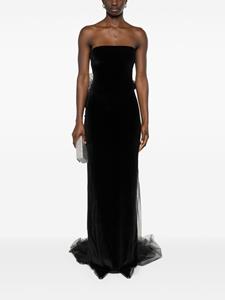 atubodycouture Atu Body Couture Fluwelen avondjurk met strikdetail - Zwart