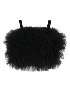 elisabettafranchilamiabambina Elisabetta Franchi La Mia Bambina Tulen top met ruches - Zwart