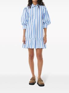 GANNI Gestreepte blousejurk - Wit