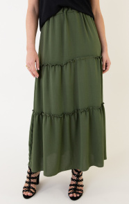 The Musthaves Maxi Rok Ruffle Army