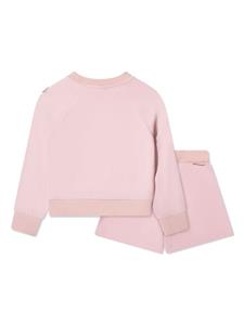 Moncler Enfant logo-embroidered cotton sweatshirt set - Roze