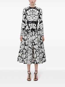 alexandermcqueen Alexander McQueen Midi-rok met Damask-print - Zwart