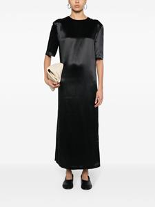 louloudesaison LouLou de Saison Maxi T-shirtjurk in zijdeblend - Zwart