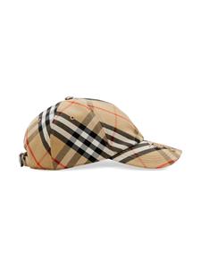 Burberry Geruite honkbalpet - Beige