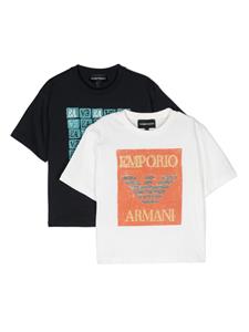 emporioarmanikids Emporio Armani Kids Twee katoenen T-shirts met print - Wit
