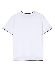 paolopecorakids Paolo Pecora Kids T-shirt met contrasterende afwerking - Wit