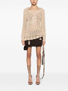 Blumarine Twill mini-rok met cargo zakken - Bruin