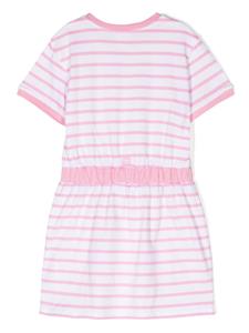 Givenchy Kids logo-embroidered striped minidress - Wit