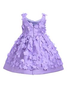Tulleen Lago floral-appliqué tulle dress - Paars