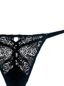 fleurdumal Fleur Du Mal Veterschoenen verfraaid met ringlets en V-string - Zwart