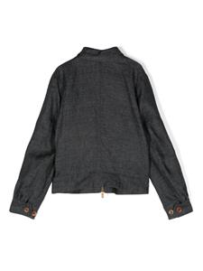 brunellocucinellikids Brunello Cucinelli Kids Linnen jack met klassieke kraag - Zwart