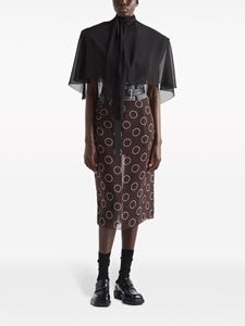 Prada dot-print georgette pencil skirt - Paars