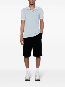 versacejeanscouture Versace Jeans Couture Fluwelen shorts met logopatch - Zwart