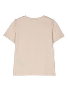 balmainkids Balmain Kids Katoenen T-shirt met logoprint - Beige