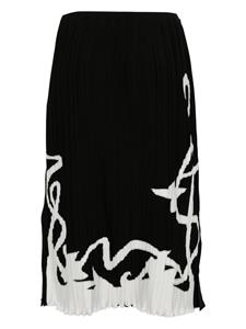 Lanvin Tweekleurige plooirok - Zwart