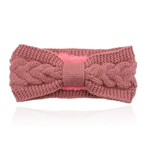 LGT JWLS Dames Hoofdband - Oud Roze, Katoen met Fleece Voering en Kabelpatroon