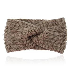 LGT JWLS Gebreide Hoofdband met Kruisknoop - Houdt Oren Warm - Taupe