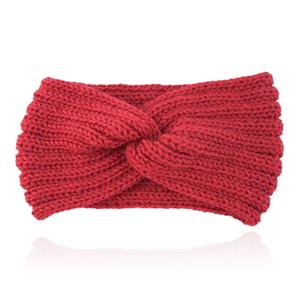 LGT JWLS Gebreide Hoofdband met Kruisknoop - Houdt Oren Warm - Rood