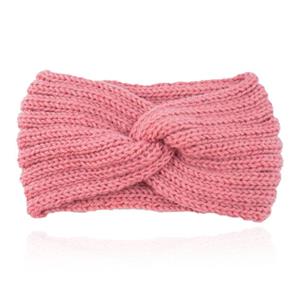 LGT JWLS Gebreide Hoofdband met Kruisknoop - Houdt Oren Warm - Roze