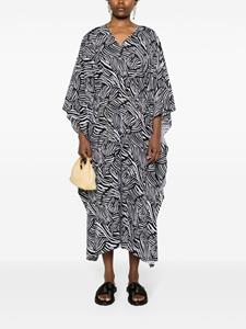 Michael Michael Kors zebra-print belted kaftan - Zwart