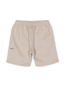 Pangaia Kids text-print cotton track shorts - Beige