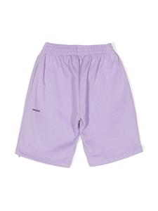 Pangaia Kids text-print cotton track shorts - Paars