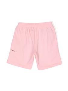 Pangaia Kids text-print cotton track shorts - Roze