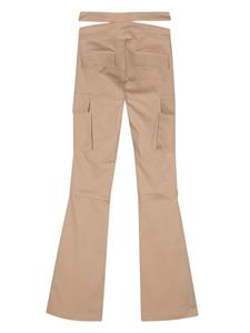 ANDREĀDAMO Flared cargo broek met afneembare vlakken - Beige