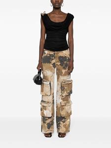 Blumarine Chiné jeans met camouflageprint - Bruin
