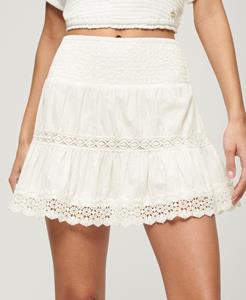 Superdry Vrouwen Ibiza Minirok met Kant Wit