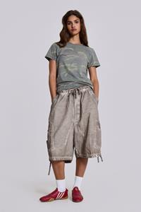 Jaded London Stone Oil Wash Parachute Shorts