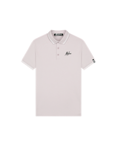 Malelions Men Signature Polo - Taupe/White