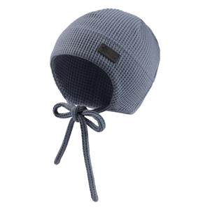 Sterntaler Beanie wafel piqué grijs blauw